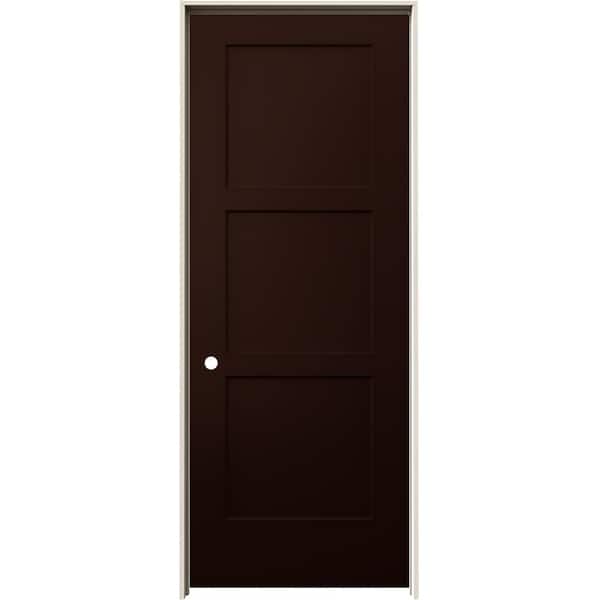 JELD-WEN 30 in. x 80 in. Birkdale Espresso Stain Right-Hand Smooth Hollow Core Molded Composite Single Prehung Interior Door
