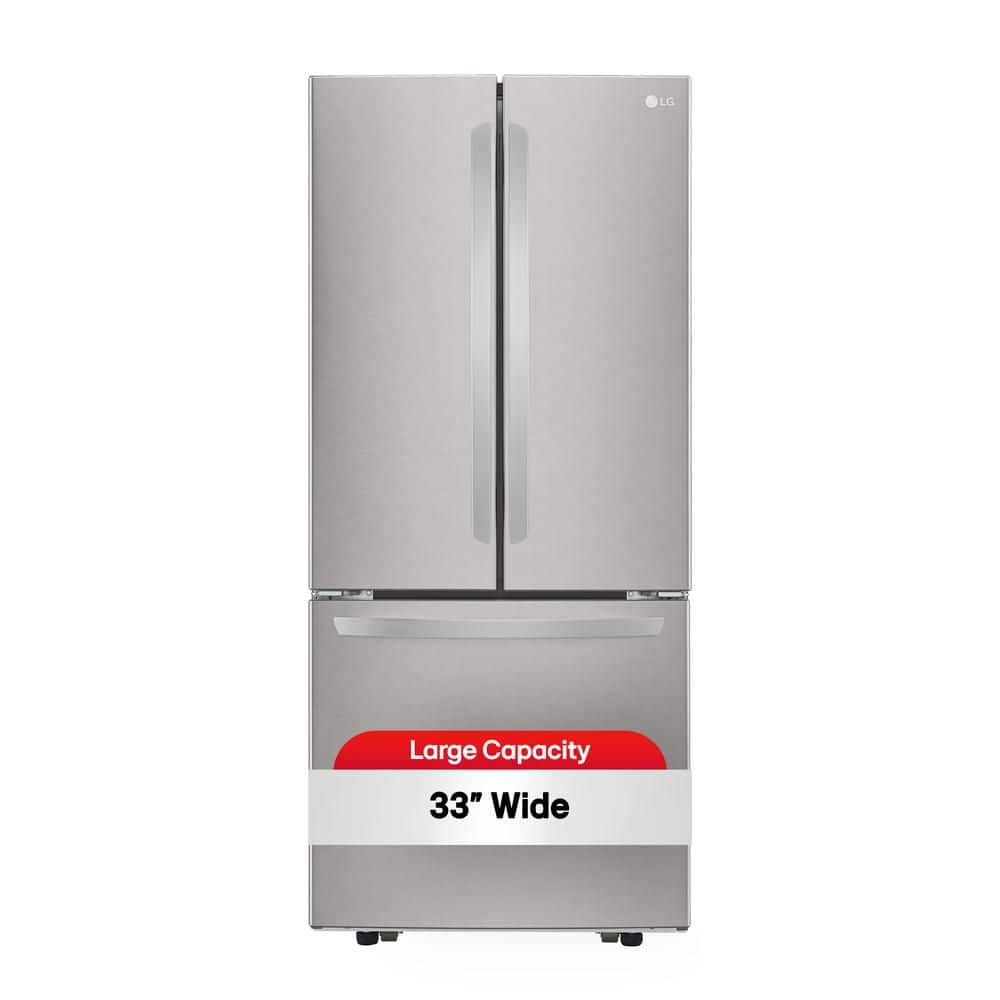 30 in. W 22 cu. ft. French Door Refrigerator with Ice Maker in Stainless Steel