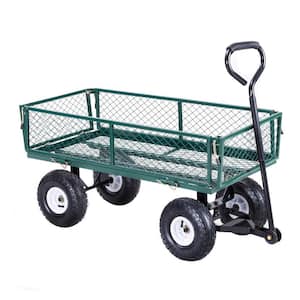 3.5 cu.ft. Steel Heavy Duty Garden Utility Cart Wagon Wheelbarrow