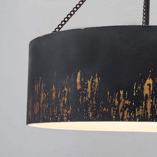ZYZWMB 24 in. 6-Light Modern Industrial Black Drum Chandelier