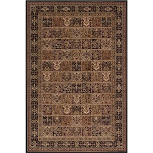 Persian Classic Panel Black Rectangle Indoor 9 ft. 3 in. x 12 ft. 10 in. Area Rug