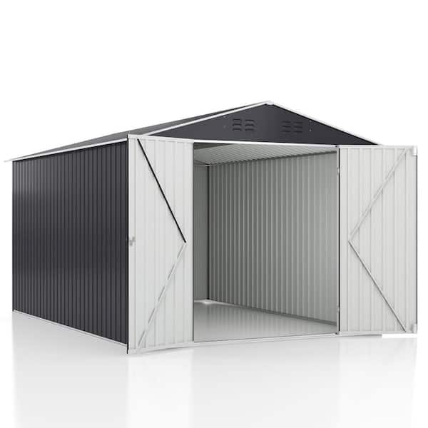 VIWAT 8 ft. W x 12 ft. D Metal Outdoor Storage Shed with Lockable