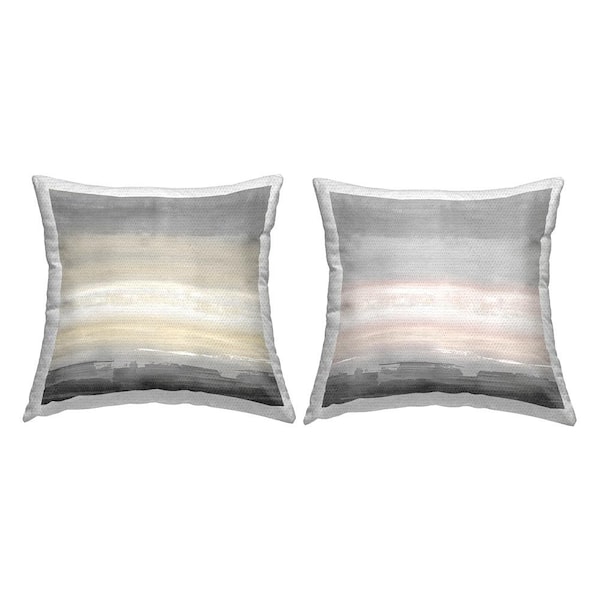 Stupell Industries Grey Gradient Abstract Landscape Grey Square Outdoor Throw Pillow 2-Pack