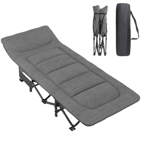 Unbranded 75 in. Oxford Fabric Portable Folding Sleeping Cot with Cushion, Pillow and Carry Bag