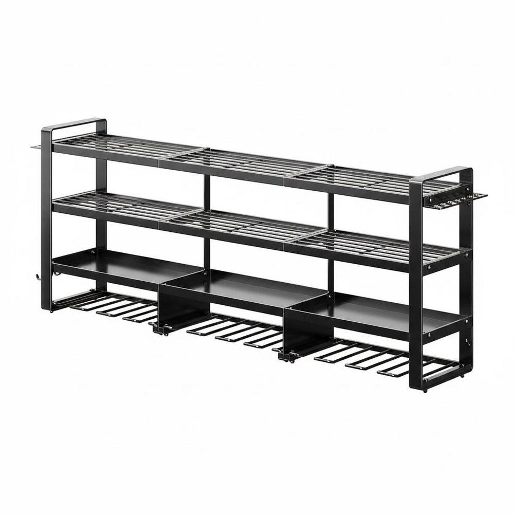 49 in. Black Metal Heavy Duty Power Tool Wall Rack with 4 Layers Holds 12 Cordless Drills and Battery Holder price history on PriceWatchPro