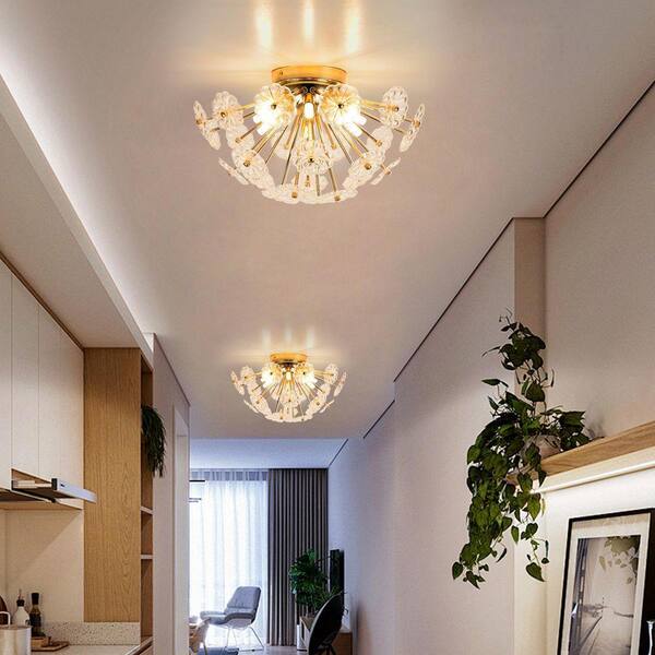 GMGSROM 20 in. 6-Light Modern Metal Flower Flush Mount Ceiling