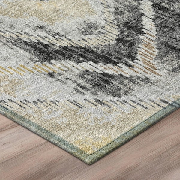 Chantille Machine Washable Indoor/Outdoor Abstract ACN2927 Graphite 10 ft. x 14 ft. Area Rug