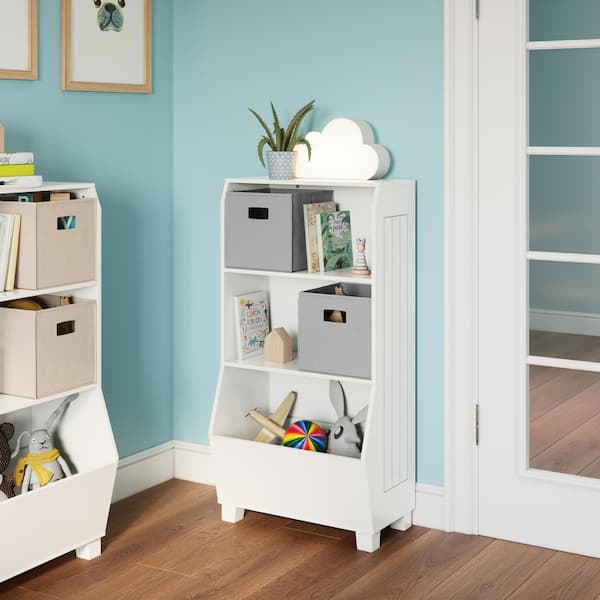 Children's Multi-functional Solid Wood 360° Rotating Bookshelf with  Blackboard childrens storage shelves
