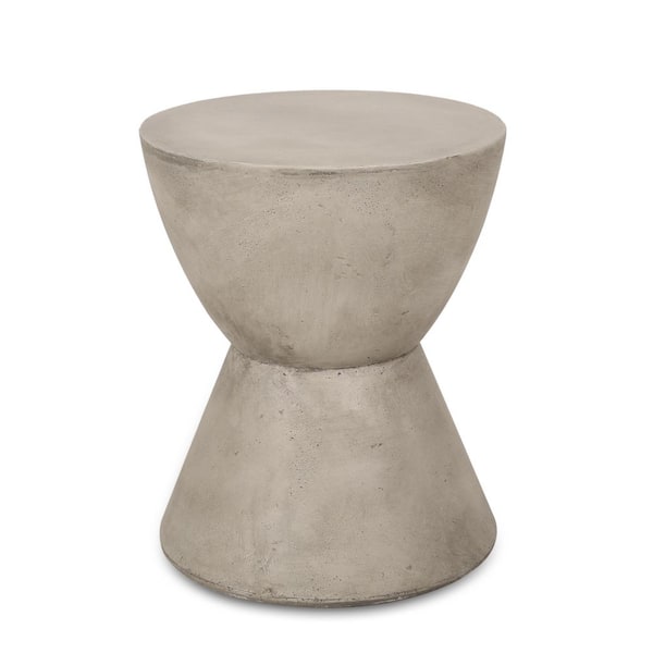 Modern Indoor/Outdoor Side Table in Light Gray
