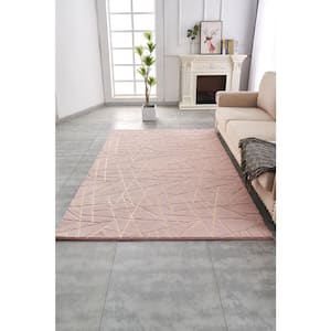 Lily Luxury Geometric Gilded Pink 8 ft. x 11 ft. Area Rug