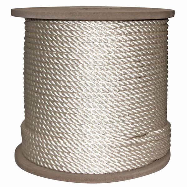 Rope King 3/8 in. x 600 ft. Twisted Nylon Rope White TN-38600