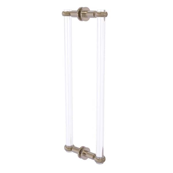 Allied Brass Clearview  18 in. Back to Back Shower Door Pull with Twisted Accents in Antique Pewter (1-Pair)