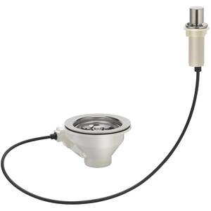 Strainer with Push Button Release Mechanism with Optional Brushed Nickel or Chrome Buttons