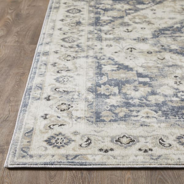 Kehleigh Zofionz Cream 5 ft. 3 in. x 7 ft. 3 in. Oriental Polypropylene Indoor Area Rug