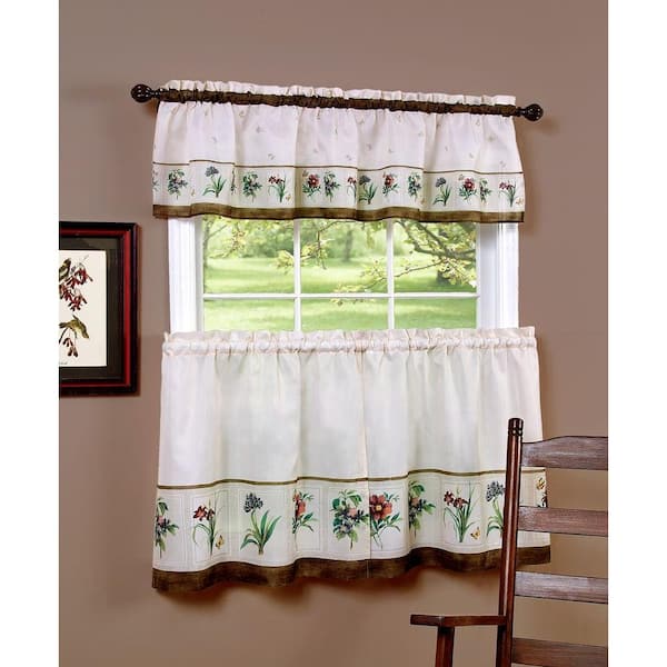 Achim 58 in. x 24 in. Botanical Printed Tier and Valance Set