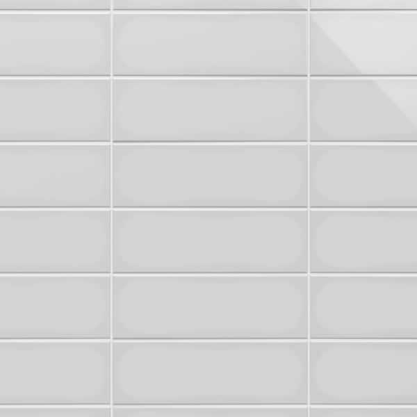 Remington Light Gray 3.93 in. x 11.81 in. Polished Porcelain Wall Tile (13.55 sq. ft./Case)