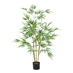 The Mod Greenhouse 48 " Artificial Real Touch Bamboo Tree in Black Matte Planter's Pot