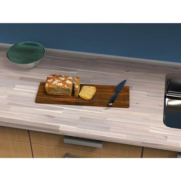 Interbuild Solid Acacia 20 in. L x 6 in. D x 1 in. T, Butcher Block Chopping Board, Golden Teak