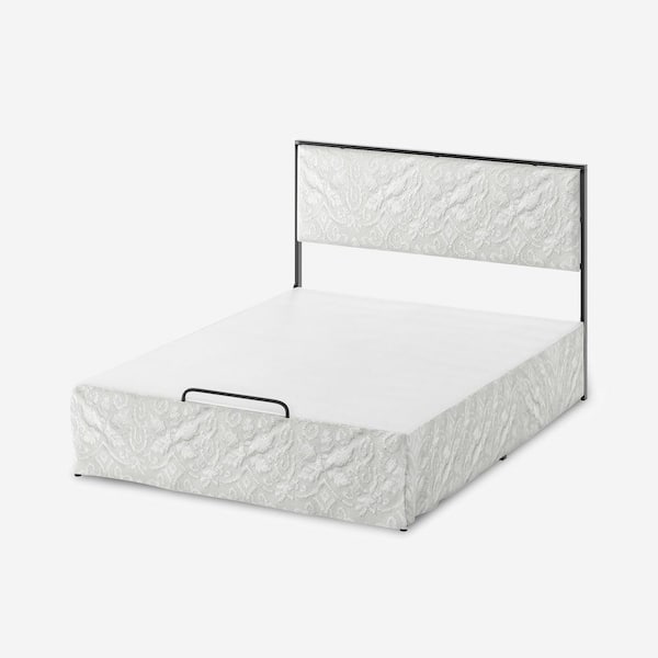 JAYDEN CREATION Nicky Modern 2 Piece King Bedroom Set with Metal Base-WHITE