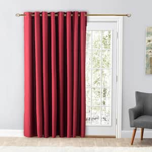 Pomegranate Woven Grommet Room Darkening Curtain - 112 in. W x 84 in. L