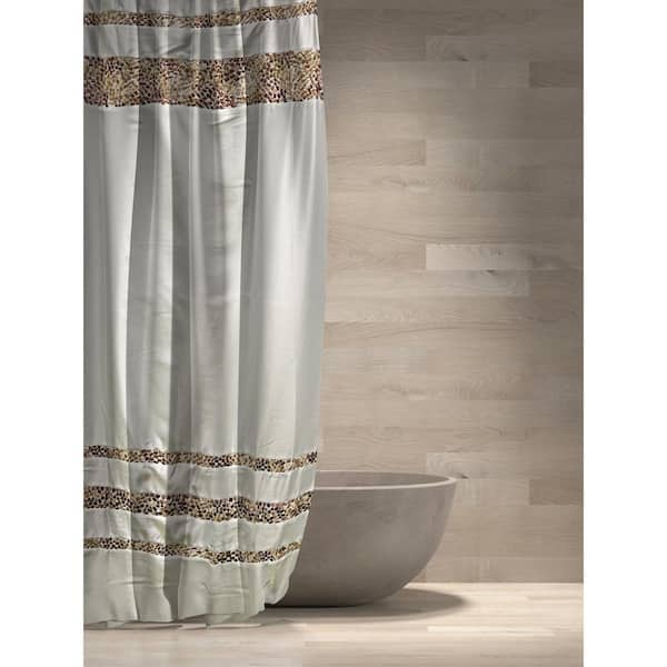 72 in. x 84 in. Spa Brown Shower Polyester Curtain