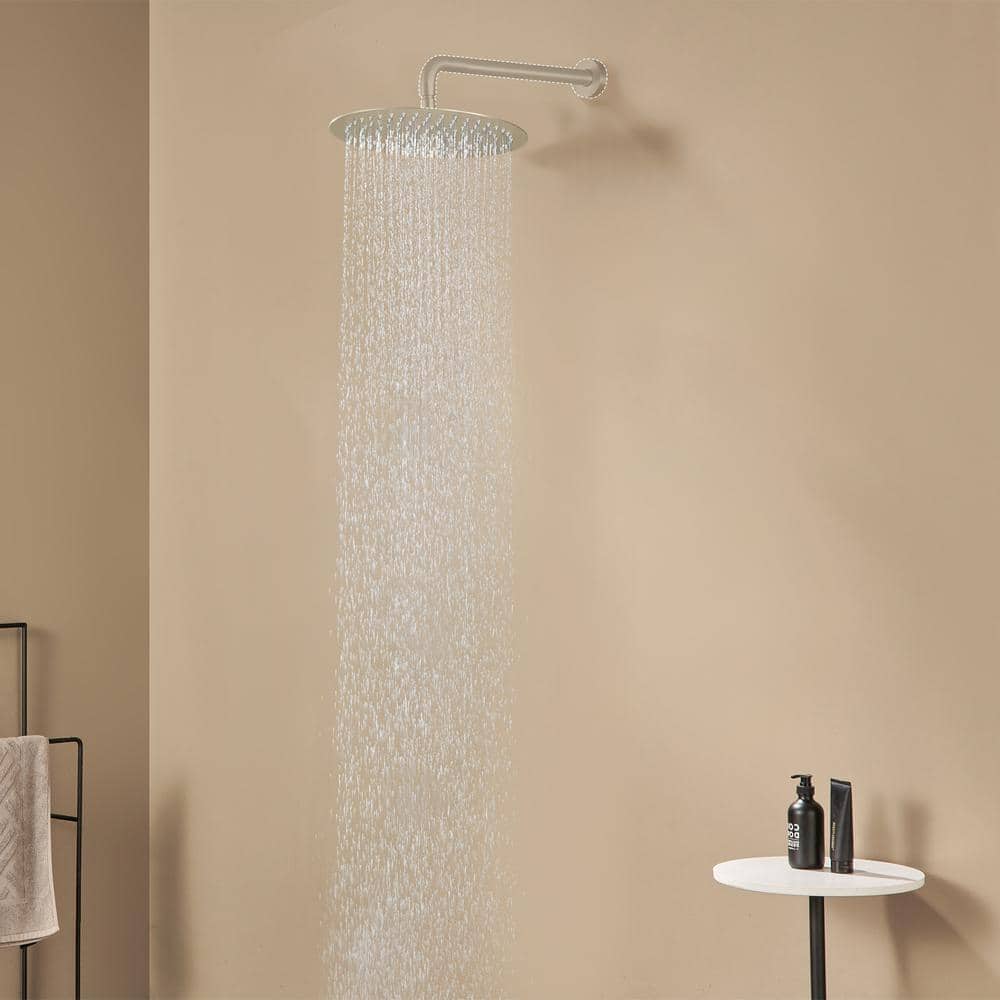 10" Round Brushed Nickel Rain Shower Head