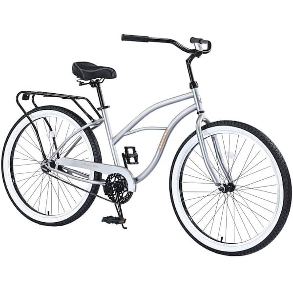Unbranded 26 in. Silver 7 Speed Men's Beach Cruiser Bike