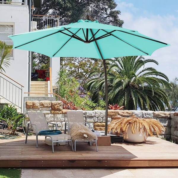 JEAREY 11 ft. Aluminum Cantilever Offset Hanging Patio Umbrella with ...