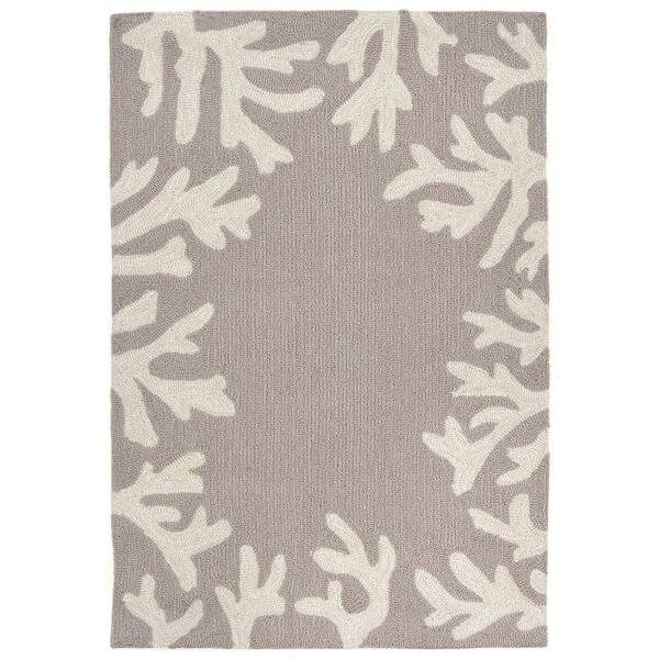 Unbranded Lucca Sea Flower Silver 2 ft. x 3 ft. Indoor/Outdoor Area Rug