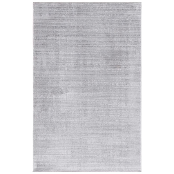 Harmony 9 ft. x 11 ft. Light Gray Solid Striped Area Rug