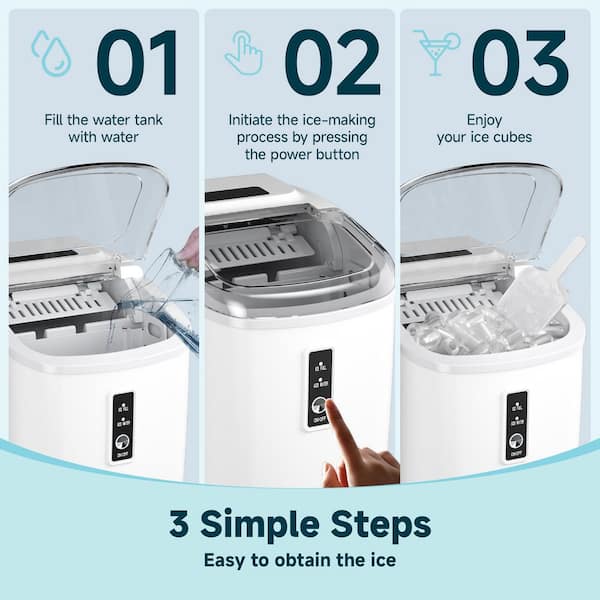 ice★*  SIMZLIFE 9 in. 26.5lb./24H Bullet Ice Countertop Portable