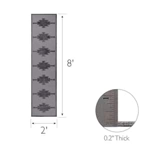 Tegan Gray 2 ft. x 8 ft. Southwestern Polypropylene Indoor/Outdoor Area Rug Runner Rug