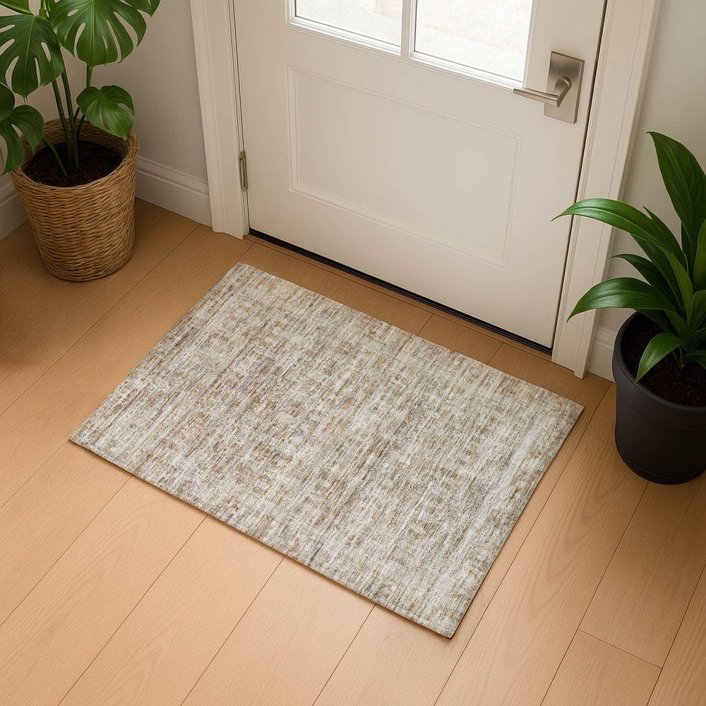 Mayfield Premium Machine Washable Abstract AMF1775 Taupe 2 ft. x 3 ft. Area Rug price history on PriceWatchPro