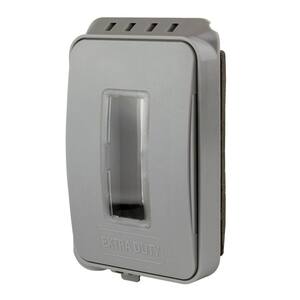 1-Gang Extra Duty Non-Metallic Low Profile While-In-Use Weatherproof Cover Horizontal/Vertical Receptacle Cover, Gray
