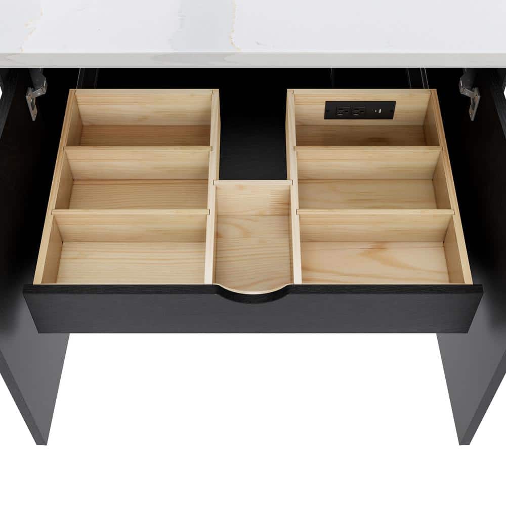 Adele 36'' Black Oak Single Bathroom Vanity Base