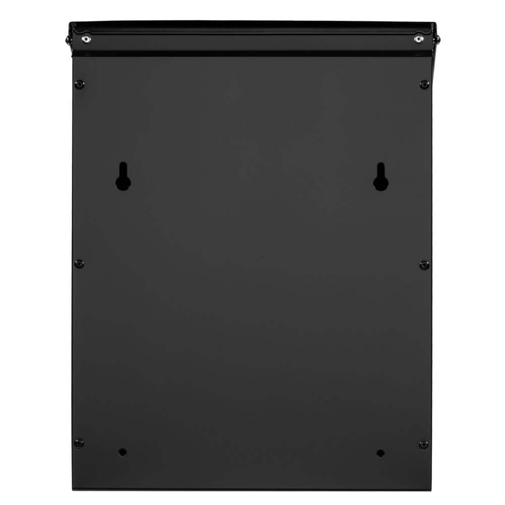 Black Steel Lockable Wall Mount Mailbox
