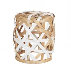 Palen Rattan and Bamboo Outdoor Stool