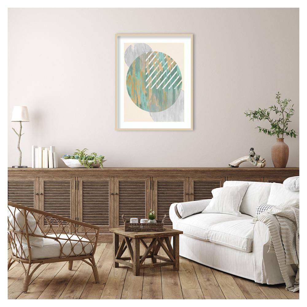 Abstract Colorful Dots 33"x41" Wood Framed Wall Art
