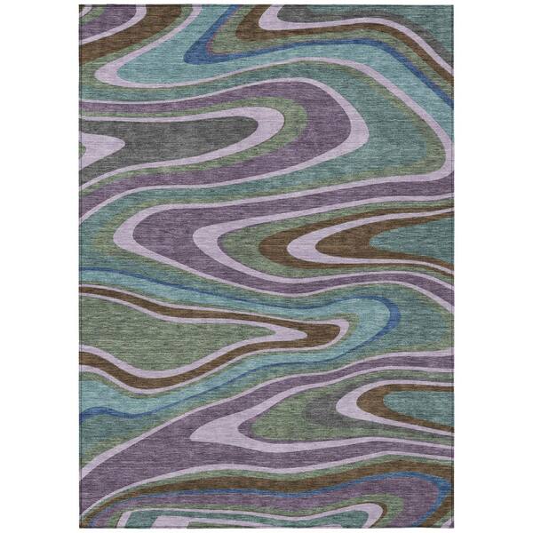 Chantille Machine Washable Indoor/Outdoor Abstract ACN2494 Purple 3 ft. x 5 ft. Area Rug