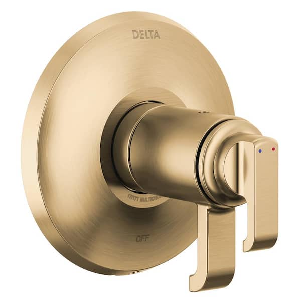 Delta Tetra Gold TempAssure 1-Handle Wall-Mount Valve Trim Kit in Lumicoat Champagne Bronze (Valve Not Included)