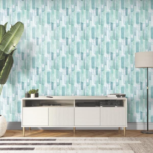 28.29 sq. ft. Watercolor Glass Peel and Stick Wallpaper