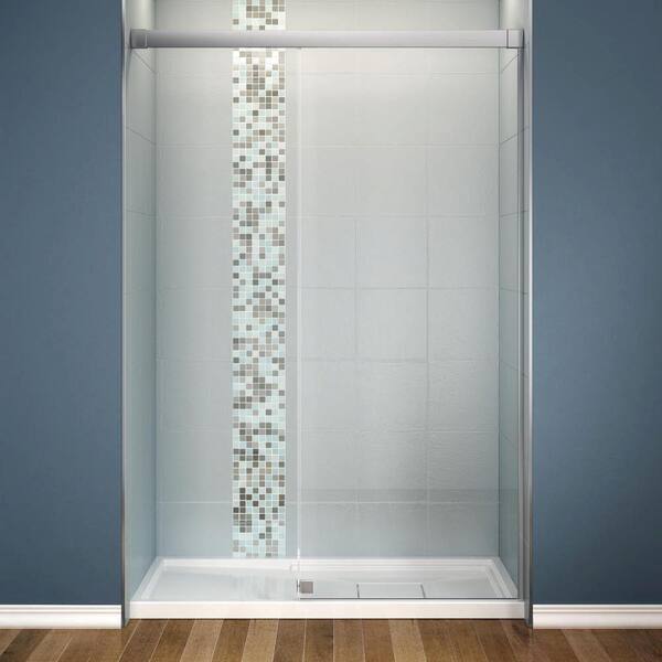 MAAX Influence 34 in. x 60 in. x 88 in. Standard Fit Shower Kit with Clear Glass in Chrome