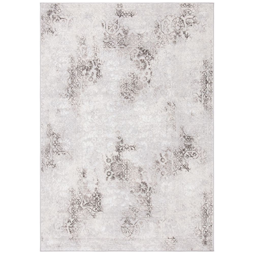Orchard 4 ft. x 6 ft. Gray/Light Gray Distressed Ornate Area Rug price history on PriceWatchPro