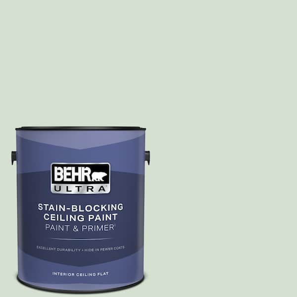 1 gal. #S400-2 Comforting Green Ceiling Flat Interior Paint and Primer