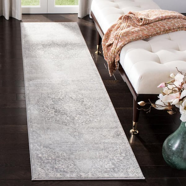 Brentwood Gray/Ivory 2 ft. x 14 ft. Geometric Runner Rug