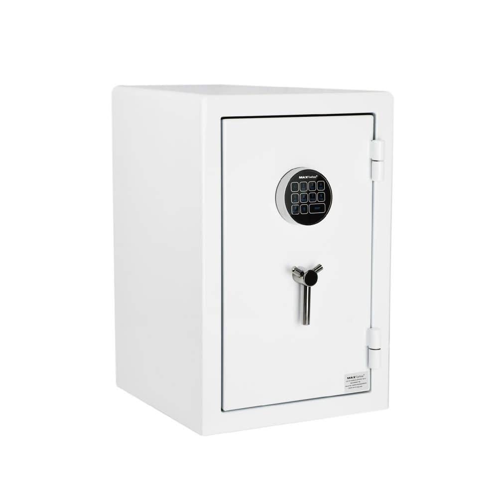 MAXSafes 2.6 cu. ft. Fireproof and Waterproof Home, Commercial, and Office Safe with Electronic Keypad Lock Access in White 80007-26