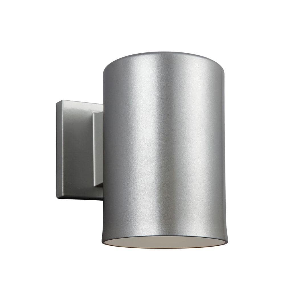 Outdoor Cylinder Collection 1-Light Painted Brushed Nickel Outdoor Wall Lantern Sconce price history on PriceWatchPro