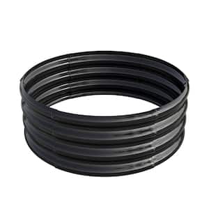 32.08 in. x 11.4 in. Tall Round Black Galvanized Metal Outdoor Garden Raised Bed with Planter Box for Vegetables