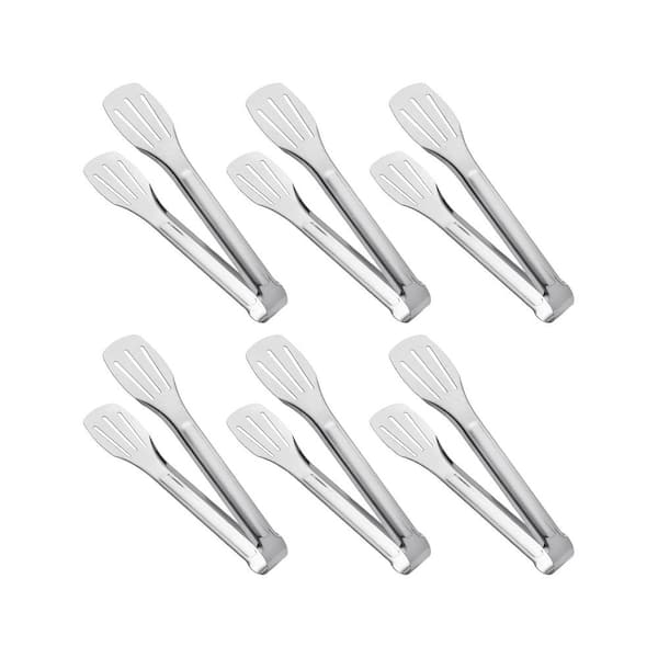 Stainless Steel Finish Serving Tong Kitchen Tongs Buffet Tongs Food Tong Small Tongs 7 Inch 6 Pack Set