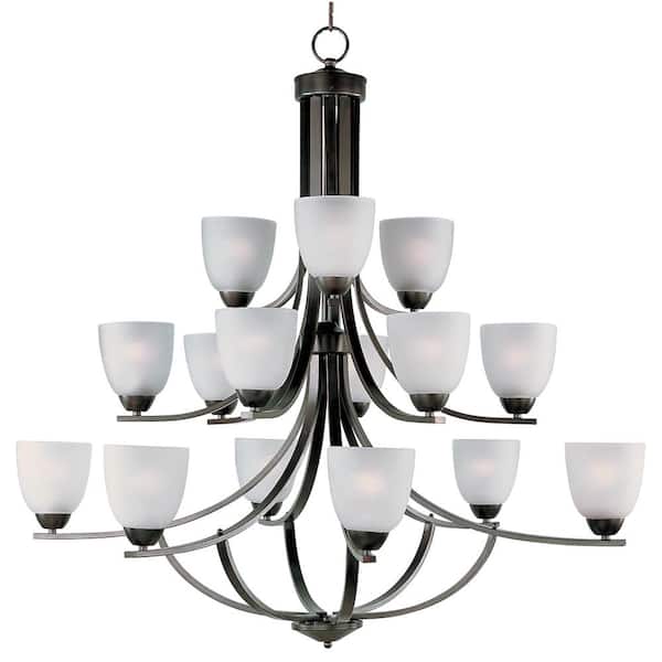 Maxim Lighting Axis 15-Light Oil Rubbed Bronze Chandelier with Frosted Shade